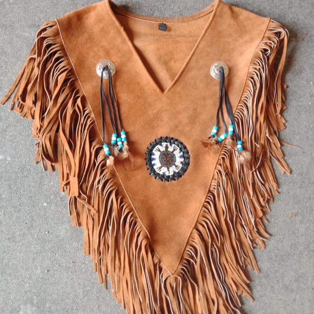 Suede Leather poncho